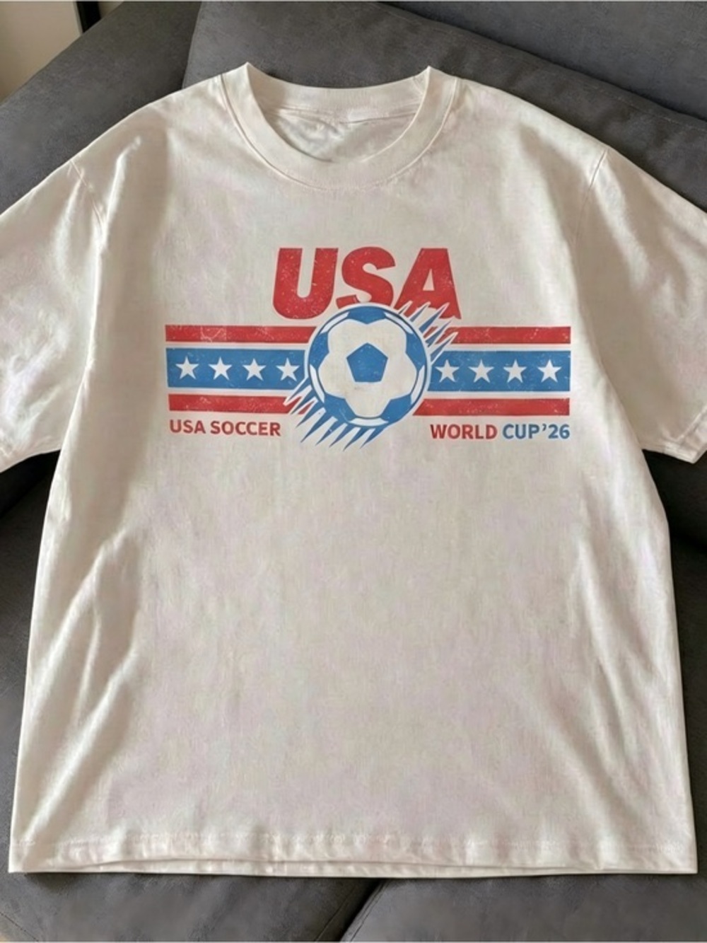 USA Soccer World Cup '26 Graphic Tee - White with Red & Blue Accent